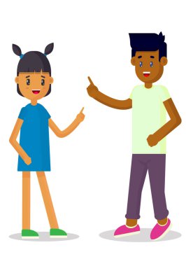 Beyaz arka plan üzerinde neşeli gençler vektör çizim