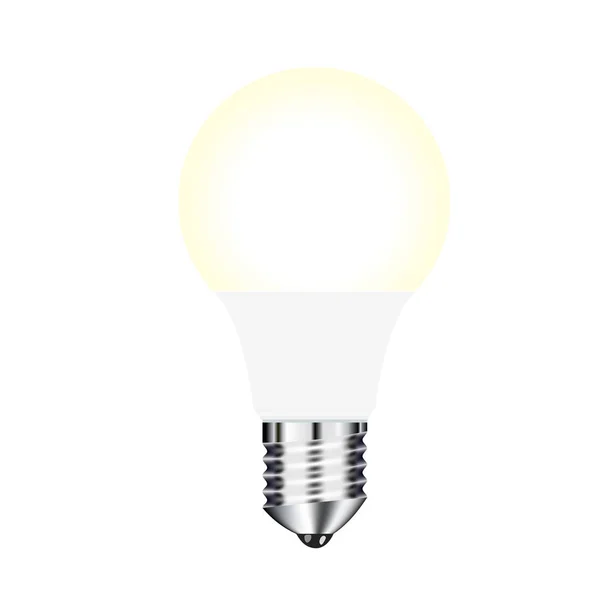 Illustrazione Vettoriale Lampadine Led Moderne Luce Calda Realistico Effetto Luminoso — Vettoriale Stock
