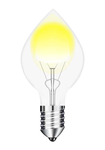 Illustrazione Vettoriale Lampada Elettrica Filamento Con Bagliore Luminoso Effetto Realistico — Vettoriale Stock