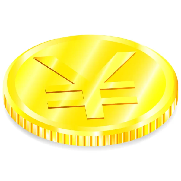 円記号と黄金のコインのベクトル描画 — ストックベクタ