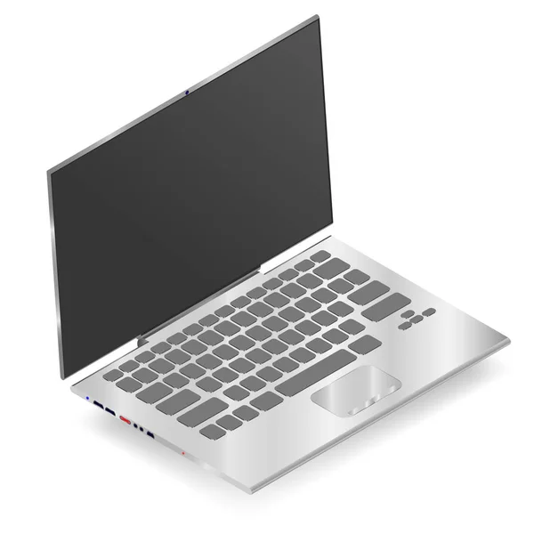 Beyaz arkaplanda dizüstü bilgisayarın vektör çizimi