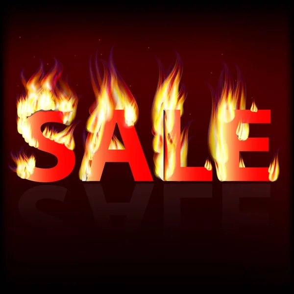 Vektör çizim. Görüntü izole koyu arka plan üzerinde ateş, harflerin