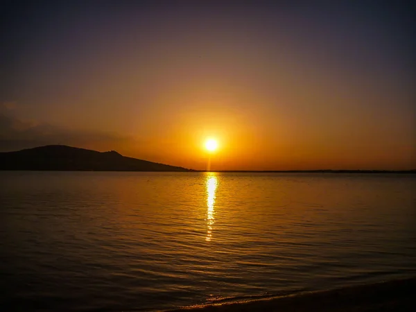 Escénico Atardecer Oscuro Sobre Palava Lleno Azul Rojo Amarillo Violeta — Foto de Stock