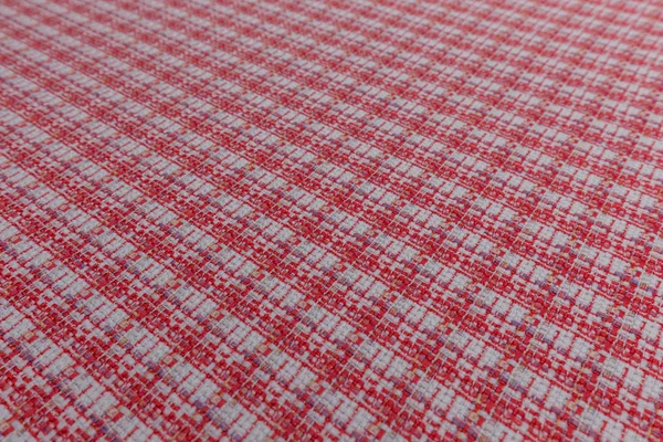 Kockás Vörös Szövet Textil Textúra Háttérrel — Stock Fotó