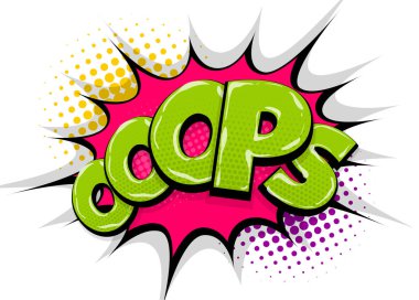 OMG Ah oops pop sanat komik metin konuşma balonu