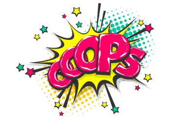 OMG Ah oops pop sanat komik metin konuşma balonu