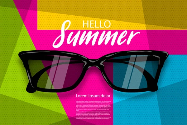 Літній час сонцезахисні окуляри наполовину поп-арт — стоковий вектор