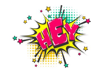 Hey pop sanat çizgi roman metin konuşma balonu tebrik