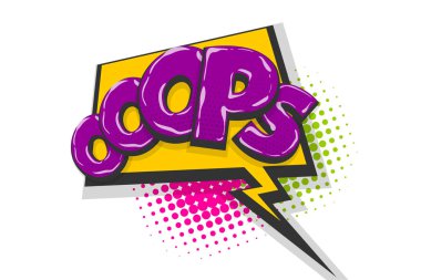 OMG Ah oops pop sanat komik metin konuşma balonu