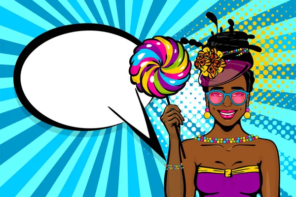 Pop sanat tarzı kadın konuşma balonu tanıtımı
