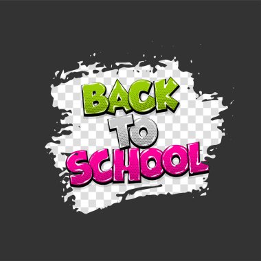 Okula geri komik metin pop sanat