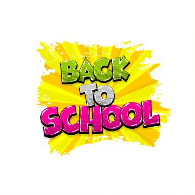 Okula geri komik metin pop sanat