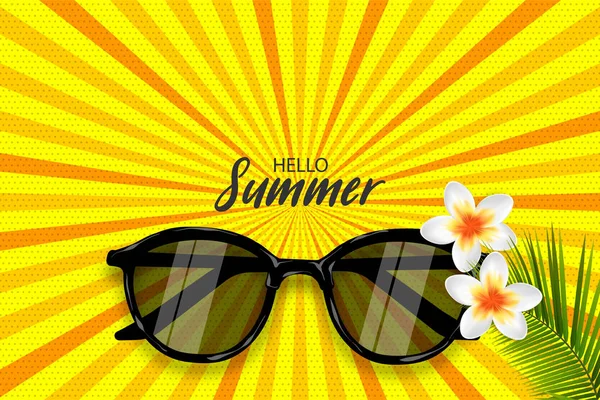 Gafas de sol de verano medio tono pop art — Archivo Imágenes Vectoriales