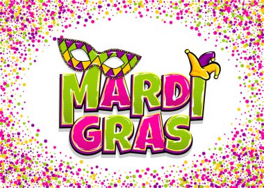 Mardi Gras komik metin pop art