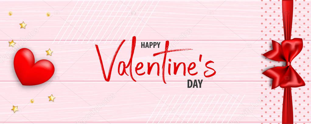 Valentines Day wood 3d vector background