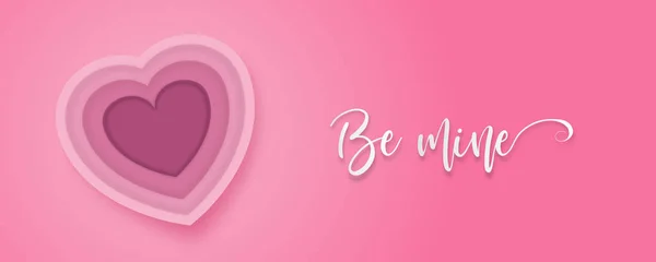 Papel corte valentines día origami web banner — Archivo Imágenes Vectoriales