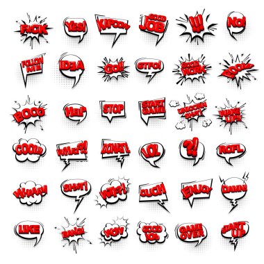 Komik metin koleksiyonu ses efektleri pop sanat tarzı