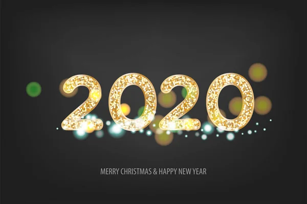 2020 년 새해 황금 배너 — 스톡 벡터
