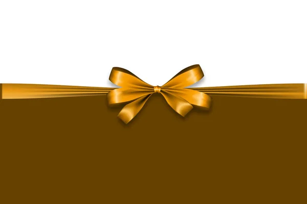 Holiday szatén ajándék íj csomót szalag arany — Stock Vector