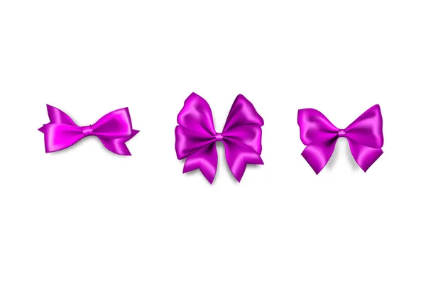 Navidad raso regalo lazo nudo cinta lavanda lila — Vector de stock