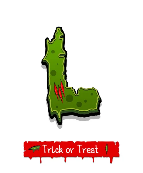 Fonte Halloween green color comic horror zombie — Image vectorielle