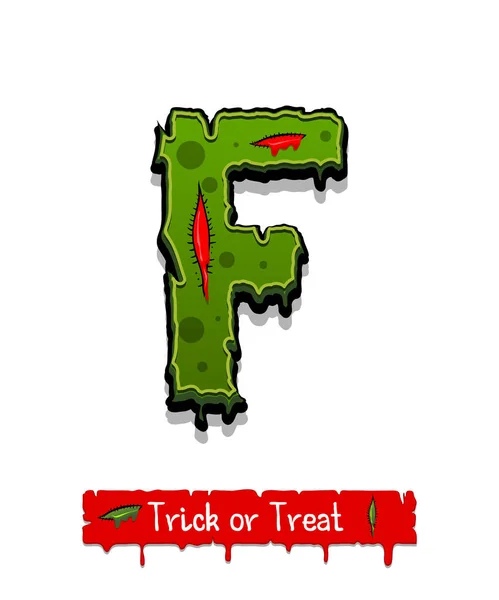 Halloweenský zelený barevný komiks zombie písmo — Stockový vektor