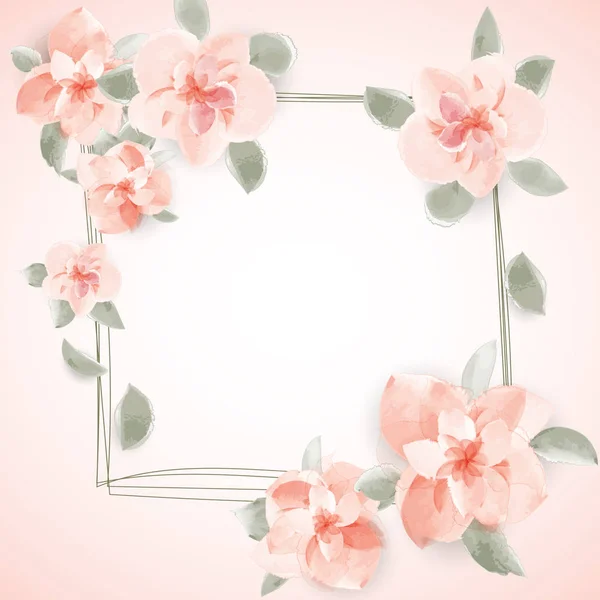 Blumen Frühling Illustration für Hochzeitsgruß Text — Stockfoto