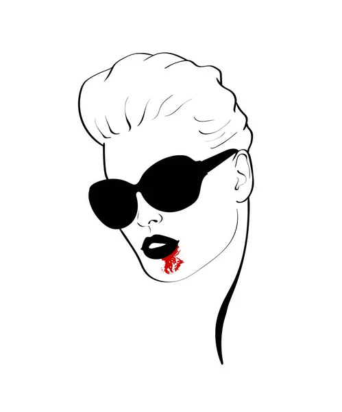 Halloween vampire conception esquisse femme dans le style pop art — Image vectorielle