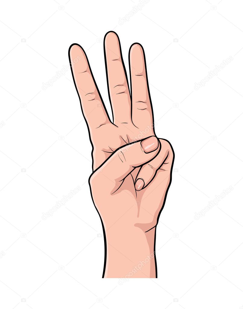 Hand gesture comic book pop art isolated