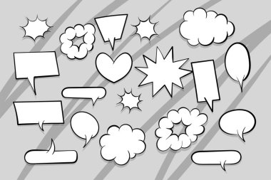 Komik metin için konuşma balonu izole edilmiş arkaplan