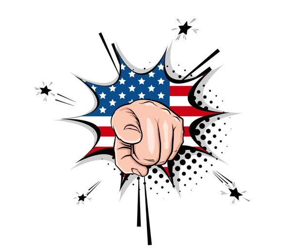 Vintage poster Uncle sam show hand preguntar voto 2020 — Vector de stock