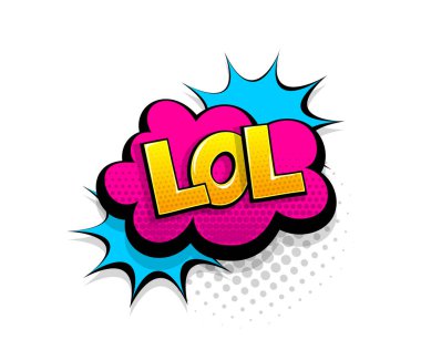Komik metin LOL konuşma balonu pop sanat tarzı