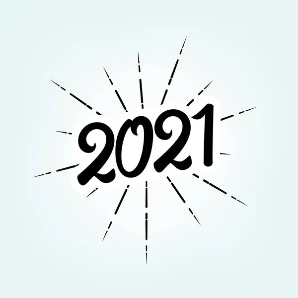 2021 Bonne année texte de lettrage vintage — Image vectorielle