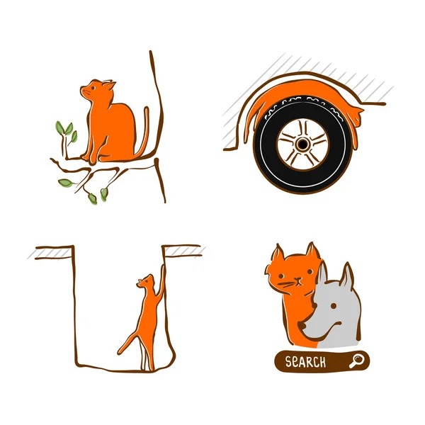 Diseño de ilustración vectorial para servicio de rescate de mascotas — Vector de stock