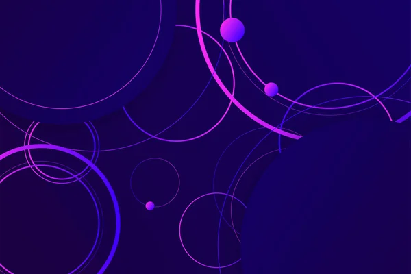 Hipster landing page 3d violet foncé couleurs fluo — Image vectorielle