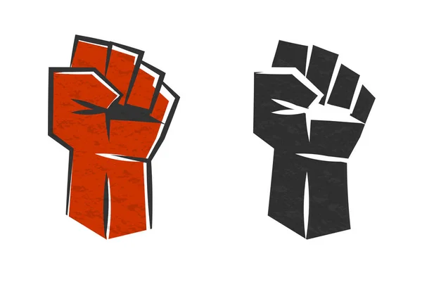 红色紧紧抓住的拳头象征着革命矢量 — 图库矢量图片