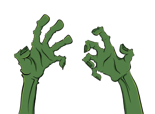Cartoon zombie mano per il design partito volantino — Vettoriale Stock