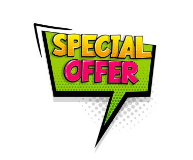 Comic text Special konuşma balonu pop sanatını sunuyor