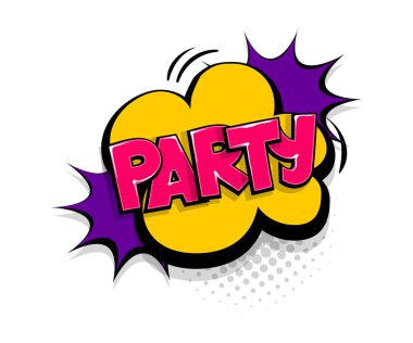 Komik metin partisi konuşma balonu pop sanat tarzı