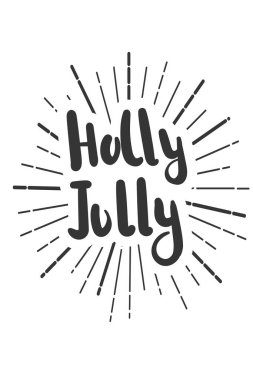 Holly Neşeli Noel dilekleri karalama stiliyle.
