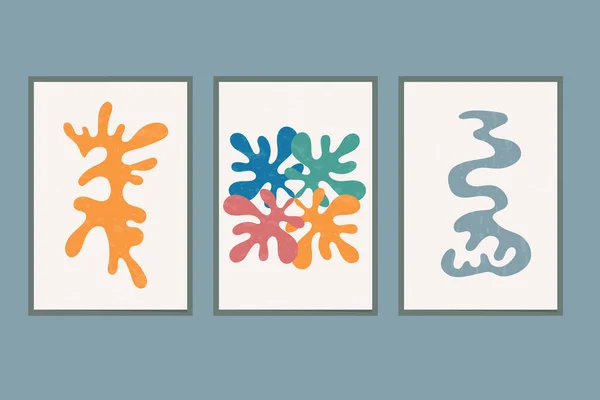 Matisse organik scandi poster hipster tarzı kolajı — Stok Vektör