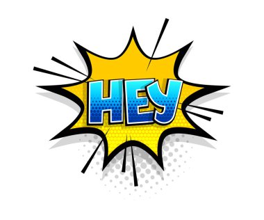 Çizgi roman hey konuşma balonu pop sanat tarzı