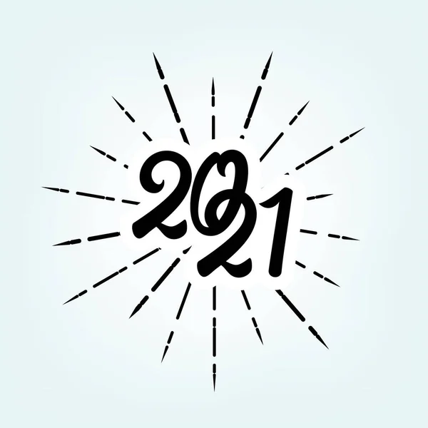 2021 Feliz Año Nuevo texto de letras vintage — Archivo Imágenes Vectoriales