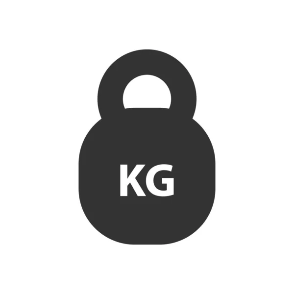 Hmotnost kg černá jednoduchá plochá ikona — Stockový vektor