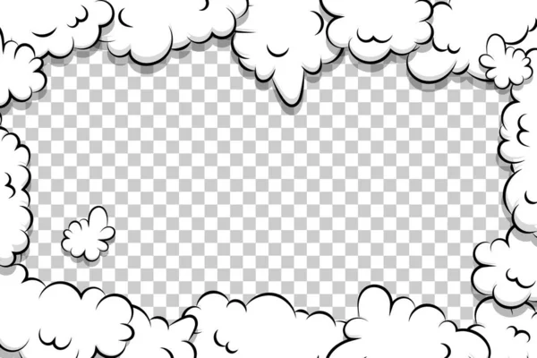 Artoon puff cloud template on transparent background — Stock Vector