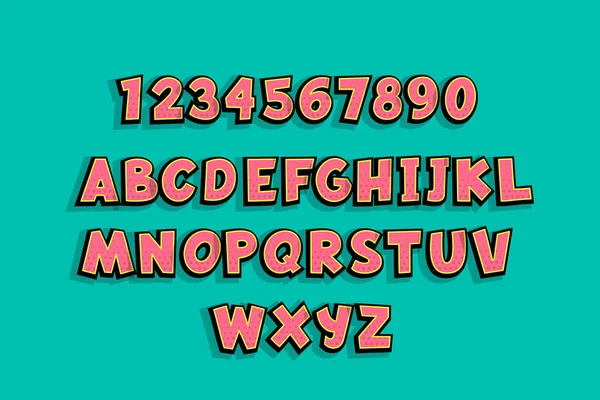 Uppercase comebook text alphabet pop art — 스톡 벡터