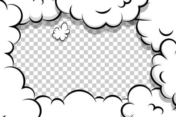Modèle de nuage de bouffées d'artoon sur fond transparent — Image vectorielle