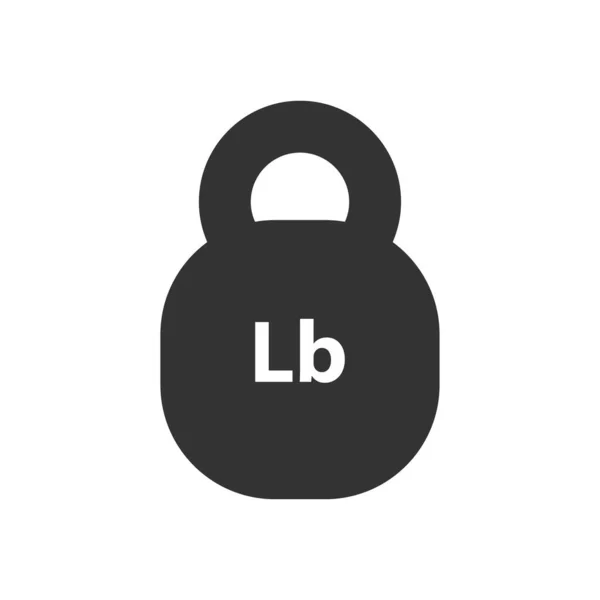 Lb, Lbs peso masa negro simple icono plano — Vector de stock