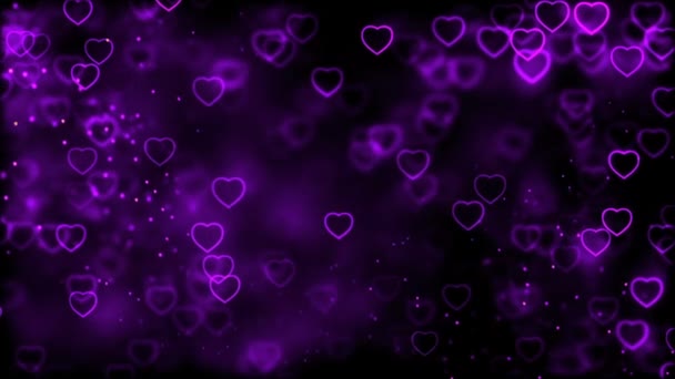 Valentinstag Hintergrund Fliegende Abstrakte Herzen Und Teilchen — Stockvideo