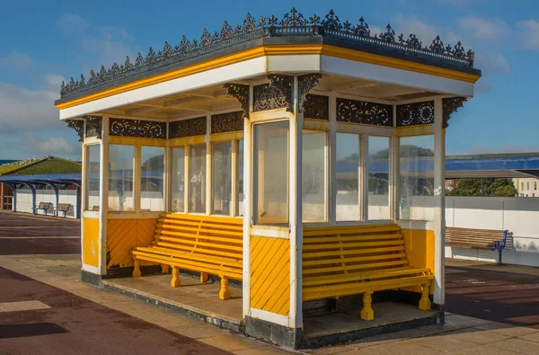 Abri Bord Mer Avec Sièges Sur Promenade Southsea Portsmouth Hampshire — Photo